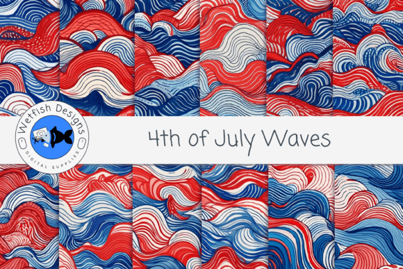 Download 4th of July Waves Printable Paper Pack - Printable paper pack Collection
